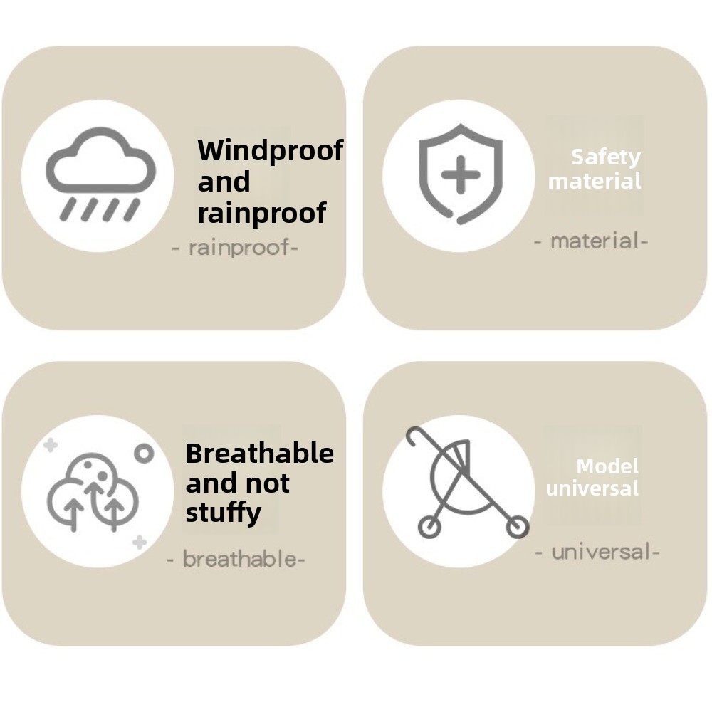 Stroller Rain Cover - Transparente Kinderwagen-Regenschutz, wasserdicht, winddicht, für Kinderwagen,